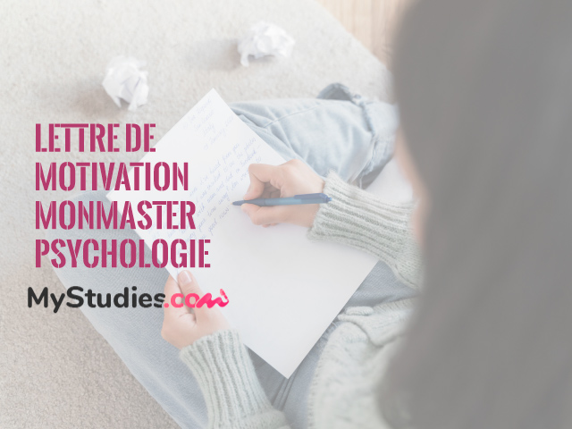 Lettre de motivation MonMaster psychologie - exemple