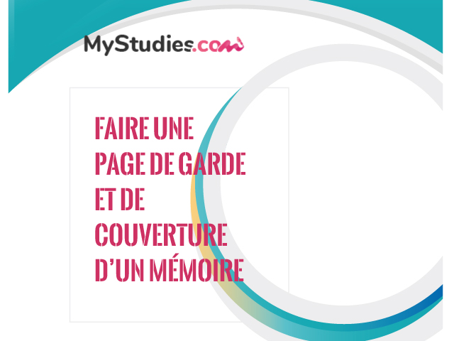 Faire une page de garde et une couverture d'un mémoire