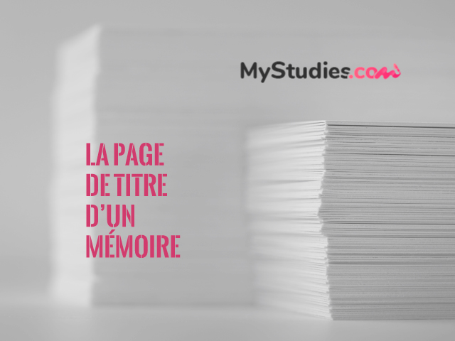 La page de titre d'un mémoire