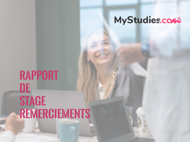 Remerciements d'un rapport de stage (avec exemples)